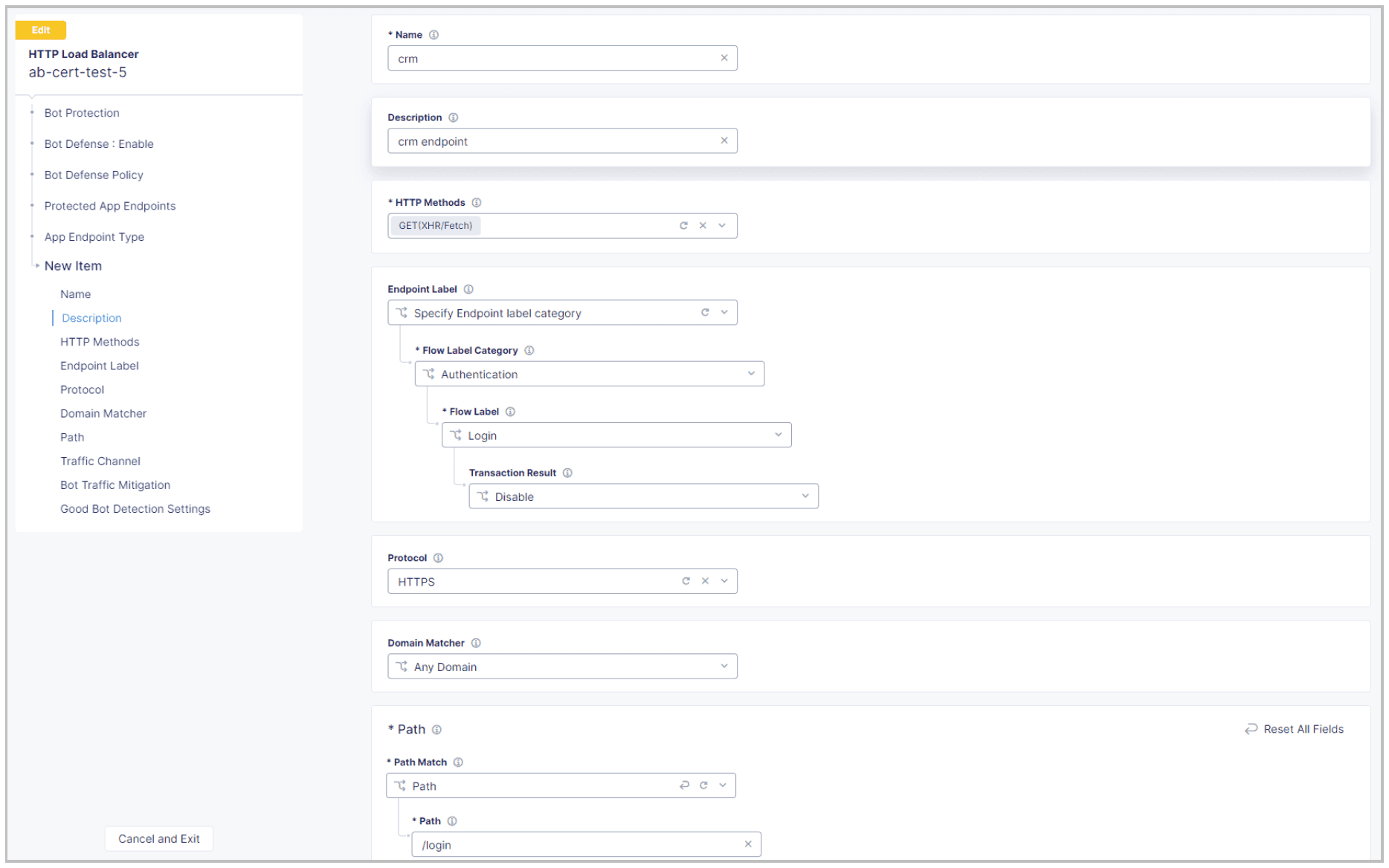 Figure: Configure Protected App Endpoints