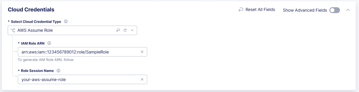 Figure: Configure AWS Assume Role