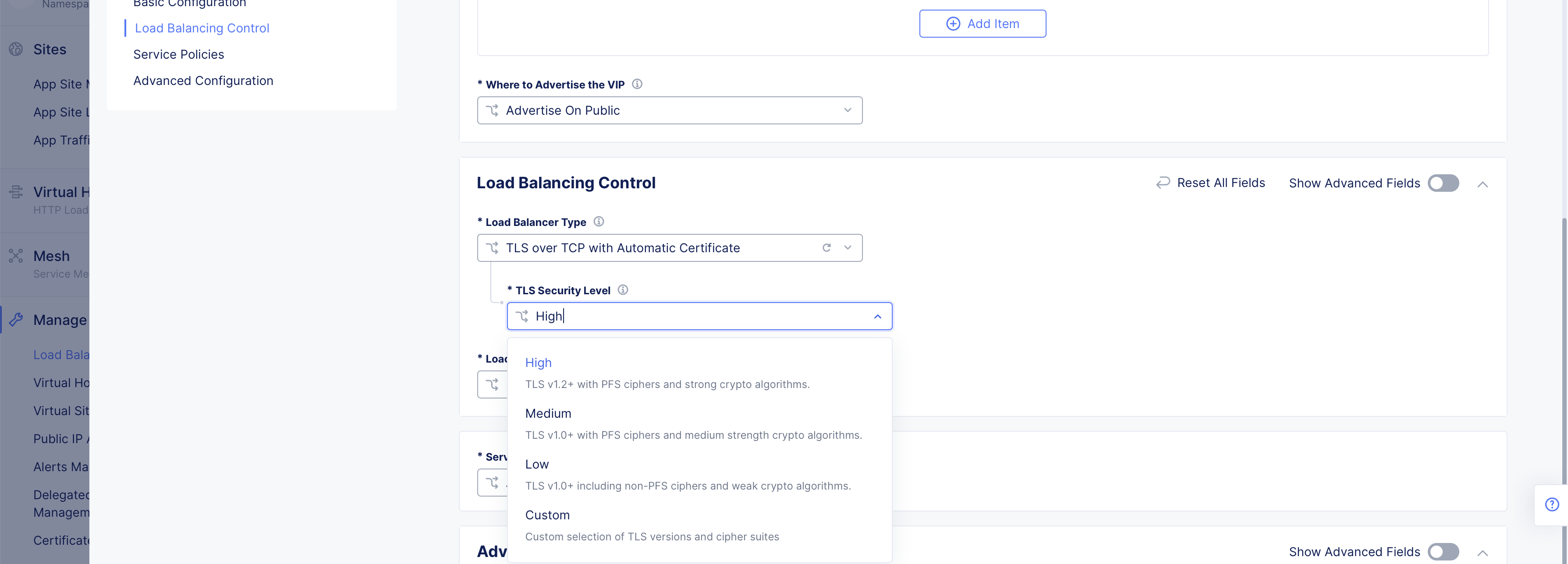 Figure: TLS Security Levels