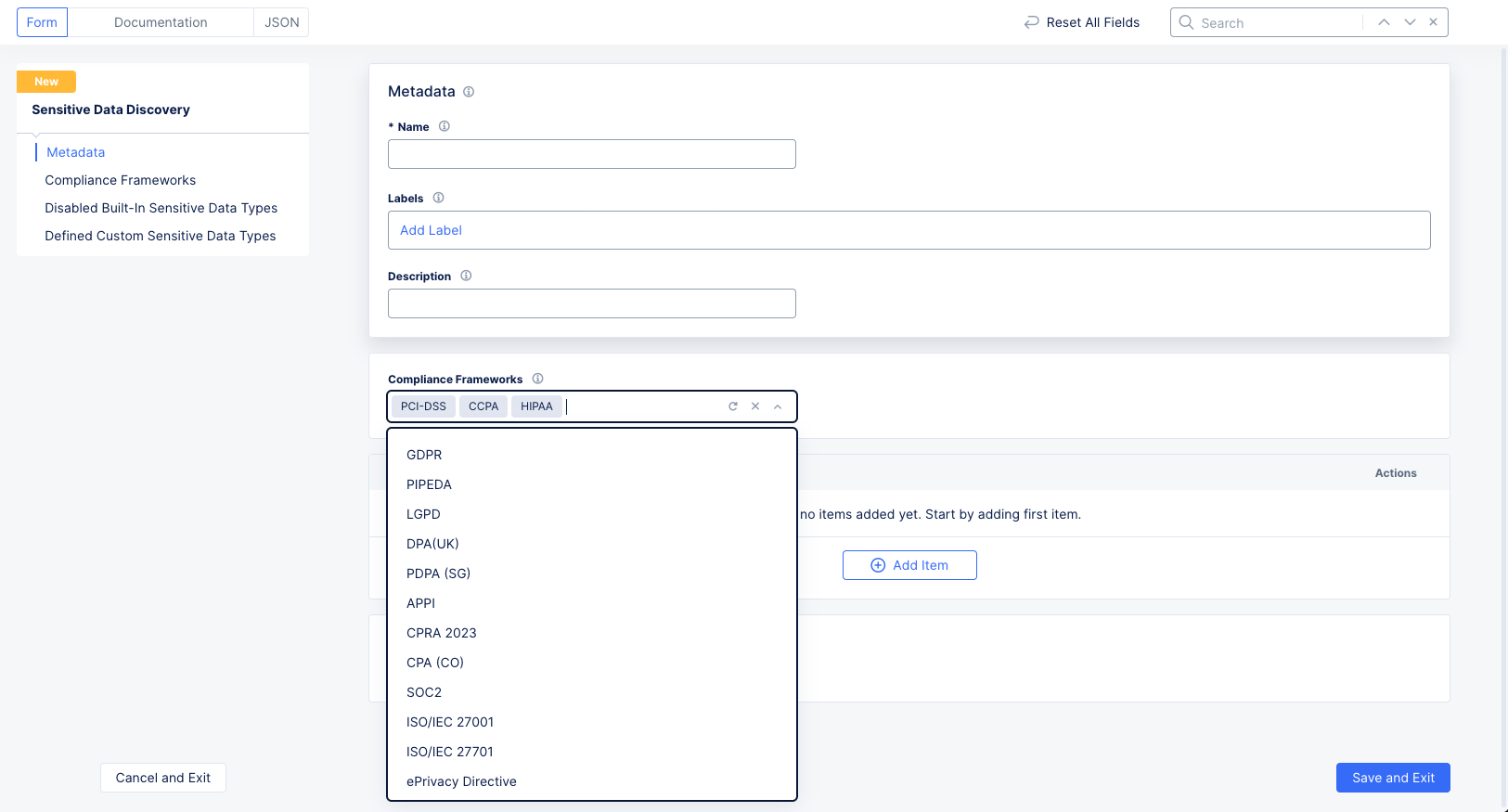Figure: Select Compliance Frameworks