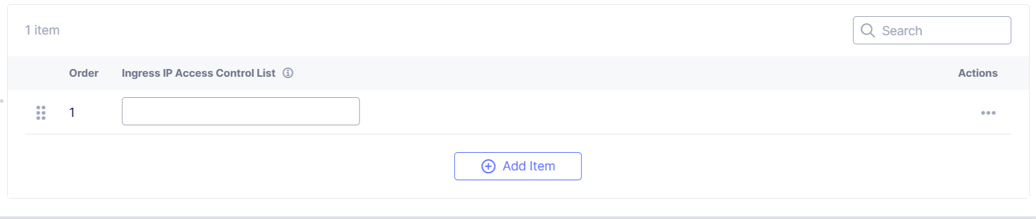 Figure: Configure the Ingress Access Control List